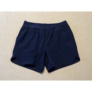 Lands End Swim Short Women’s Size 10 Navy Comfort Waist Pockets Beach Lined